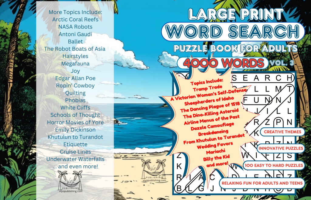 ViYo Publishing Large Print Word Search Puzzle Book For Adults (Vol. 3) 4000 Words!